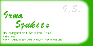 irma szukits business card